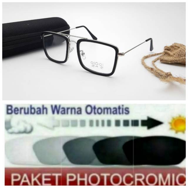 Frame Kacamata Trendy Anti UV PHOTOCROMIC, Kaca mata Minus, Kacamata Pria &amp; Wanita, Kaca mata Plus