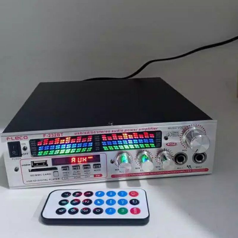Amplifier FLECO F 232BT Bluetooth Stereo Karaoke + Mp3 player + FM Radio/Bluetooth / Usb / MMC Card