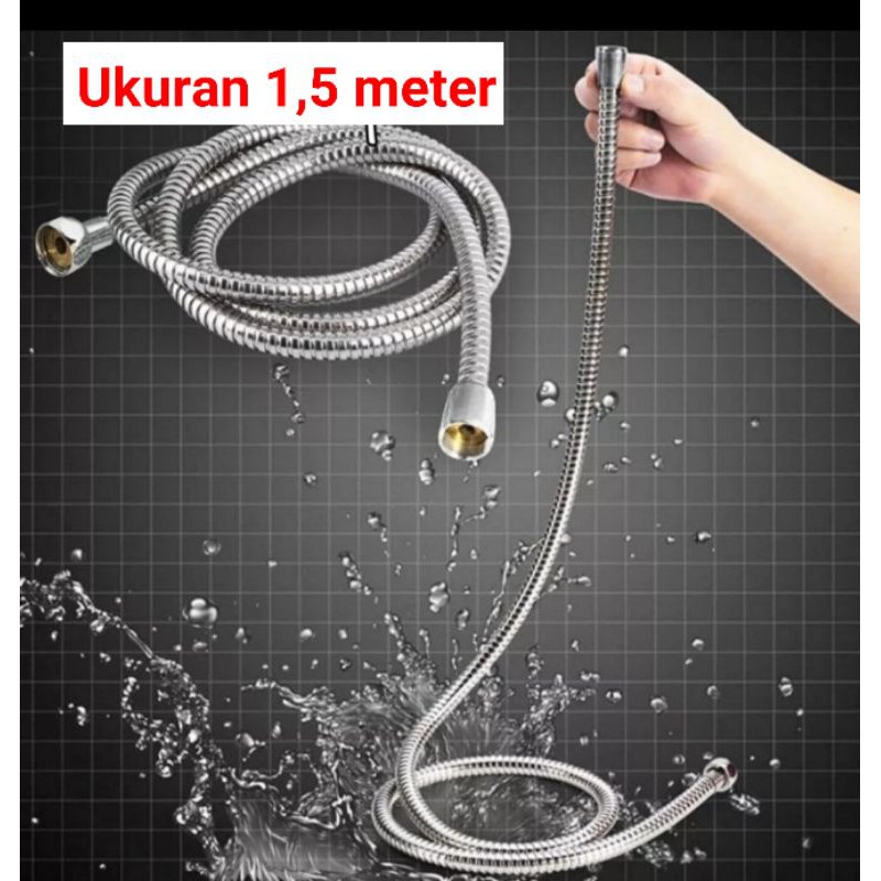 Selang Shower Fleksibel Hose Selang Shower Toilet Shower Mandi Promo murmer selang shower 1,5 meter ,selang shower  mandi selang shower toilet