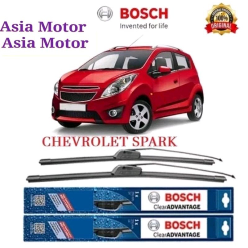 Wiper Set Kanan Kiri Chevrolet New Spark 1200 cc 1.2 Tahun 2010 2011 2012 Ukuran 21 - 16