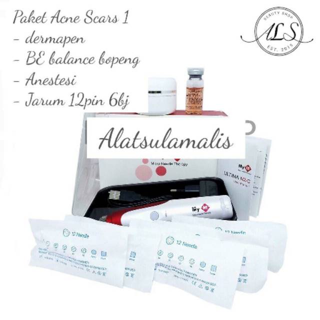 PAKET ACNE SCAR MTS BOPENG / BRIGHT AND ACNE / PAKER DERMAPEN ACNE