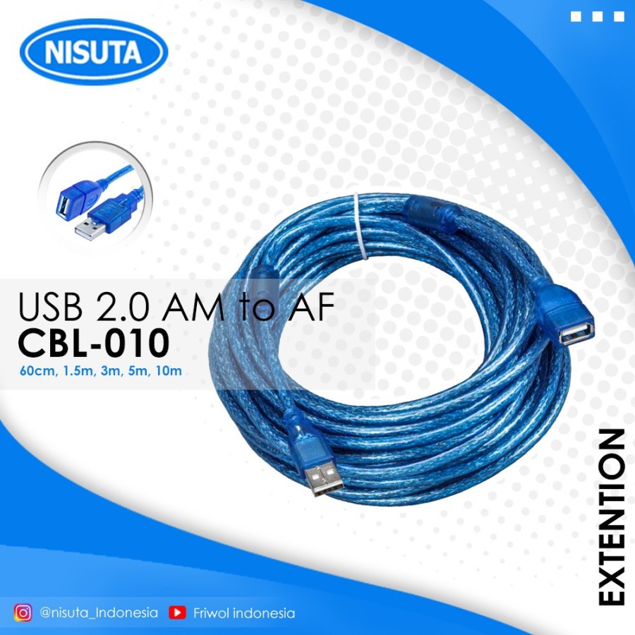 Kabel Extention USB Male to Female Sambungan USB 3 Meter