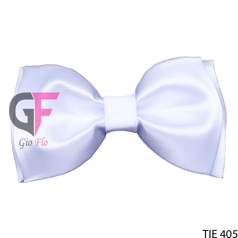 GIOFLO Aksesoris Fashion Dasi Pria Model Kupu Kupu Motif Susun White / TIE 405