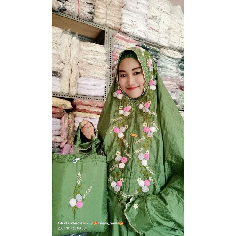 Mukenah Lajur parasut Plus ciput