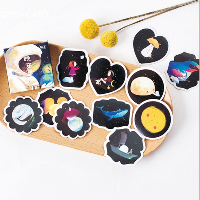 

[PER BOX] Stiker Aesthetic Tumblr Deco Scrapbook Bujo Diary DIY Night