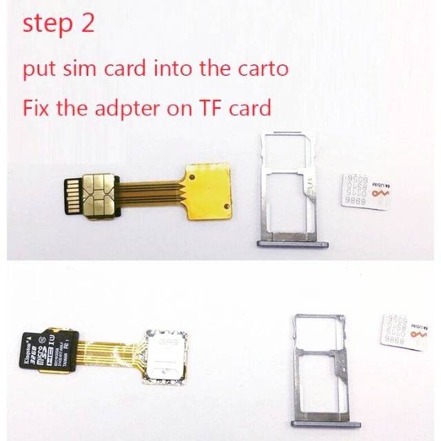 Dual simcard adapter Hybrid - Sim card Extender Nano SD card converter Dual Simcard nano SD aktif