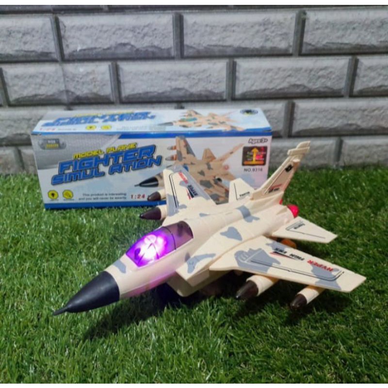 mainan pesawat jet tempur bump go f16 nyala dan bunyi - mainan kado