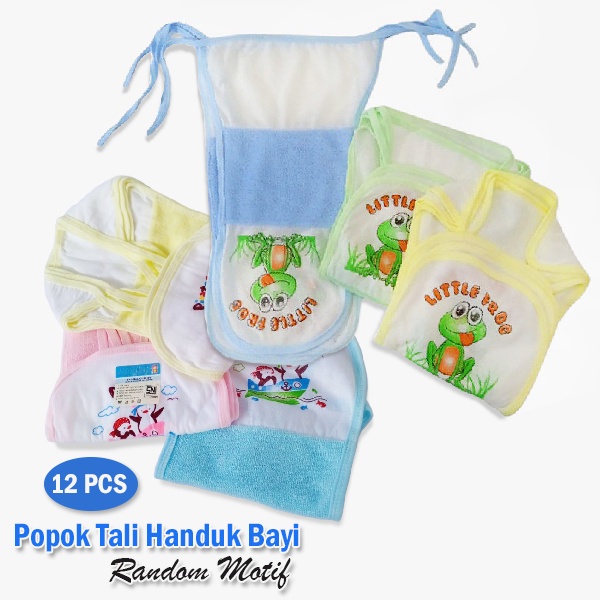 12 Pcs Popok Tali Handuk Bayi Random Motif