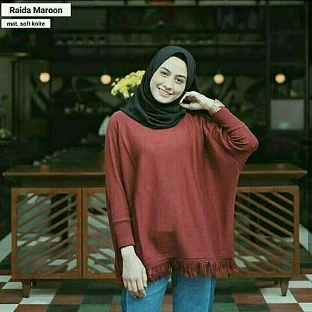 Raida sweater knit wanita -NGROS