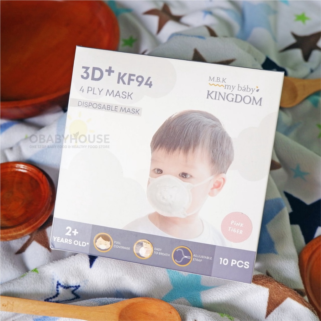 My Baby Kingdom - Masker Anak 3D+ KF94 (isi 10 pcs) - PINK TIGER