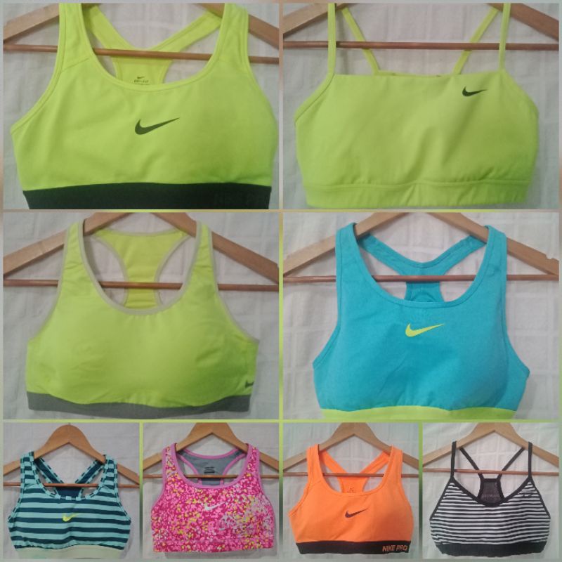 neon sports bra nike