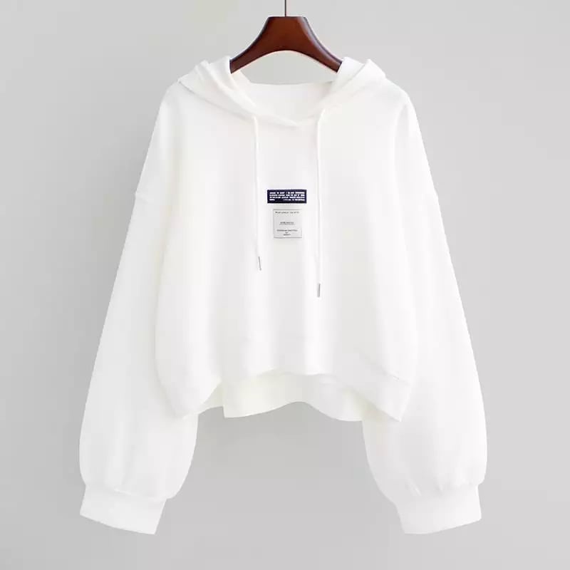 Hoodie Autumn Women Outwear Korean Style Terbaru Model Semi Crop