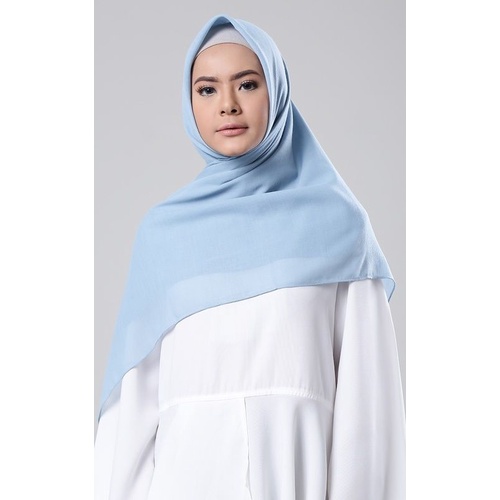 Hijab segi empat paris premium polos by : catlyn carla-Biru muda