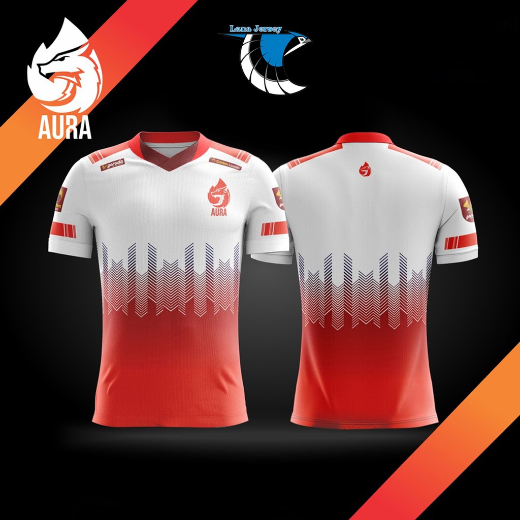 Jersey Aura Baju Kaos game Aura Esport Anak dan Dewasa Gaming FF Pubg Mlbb  (free Nickname)
