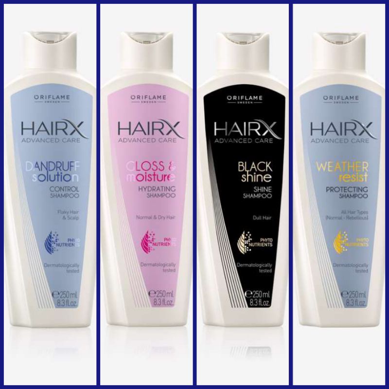 Hairx Shampoo Weather Resist/ Dandruff Solution/ Brilliant Shine/ Gloss &amp; Moisture