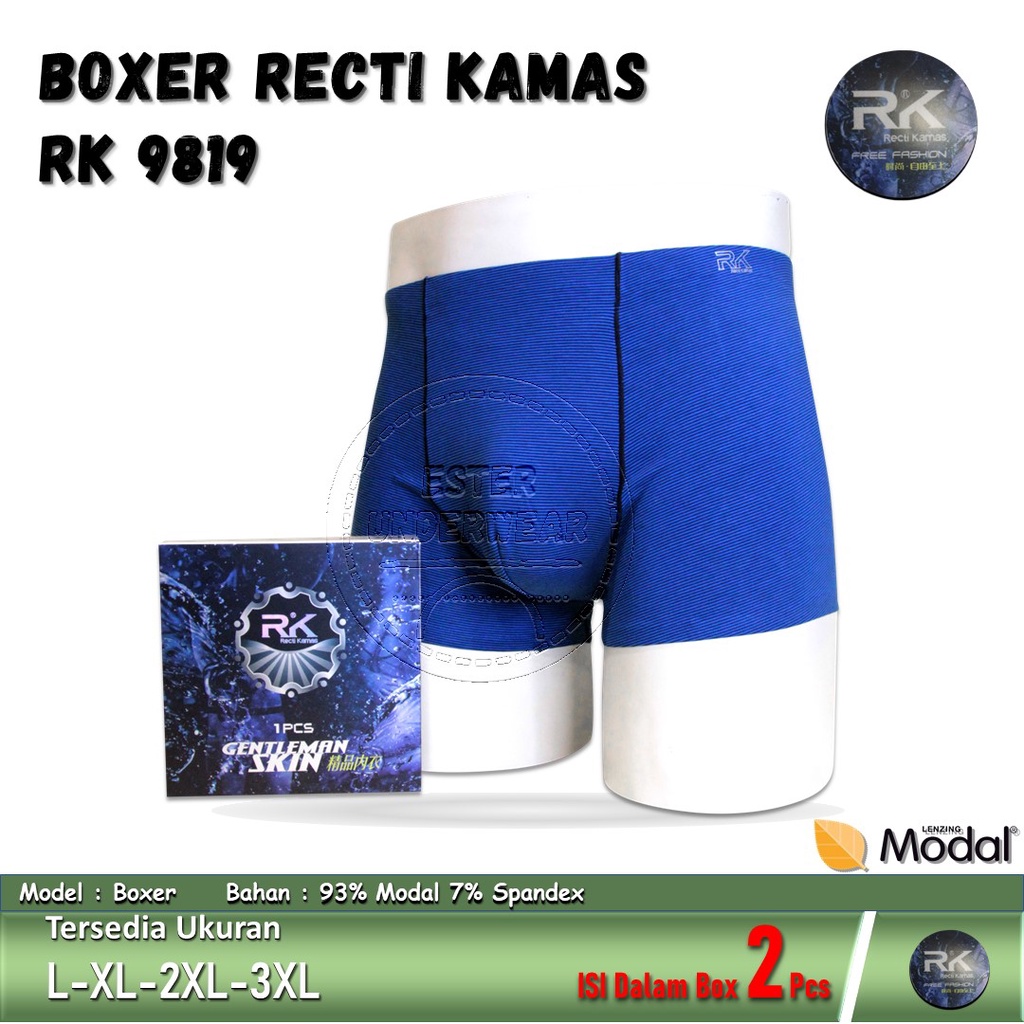 Celana Boxer Pria RECTI KAMAS RK 9819 ISI 2Pcs