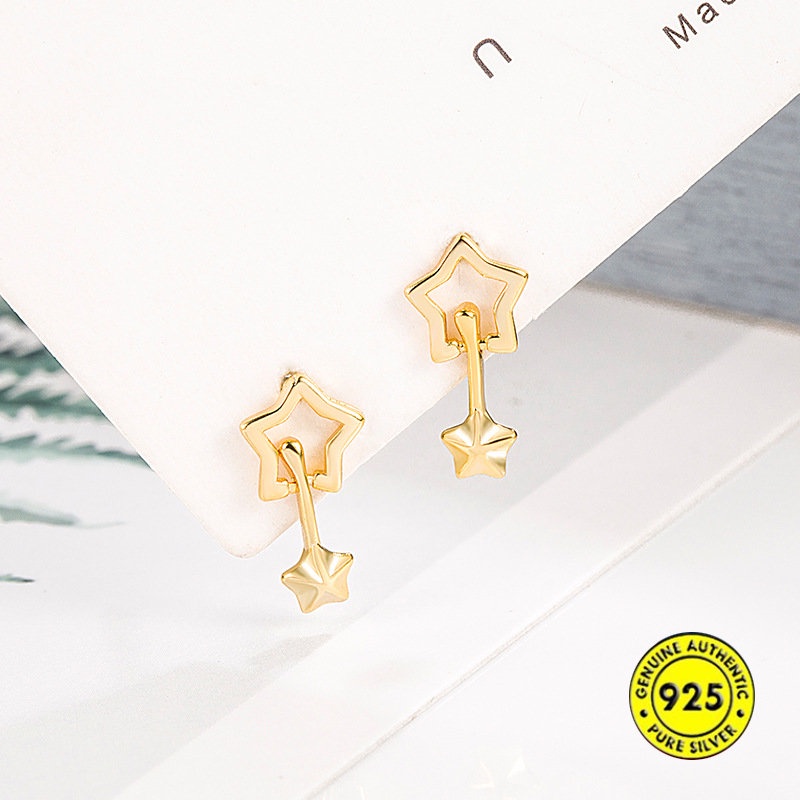 Anting Tusuk Berlian 18K Bentuk Bintang Meteor Shower U1062