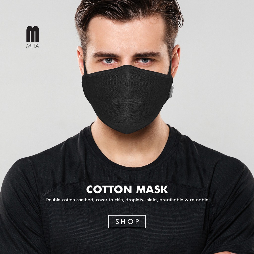 Masker Katun ANTI-BAKTERI TREATED merek MITA