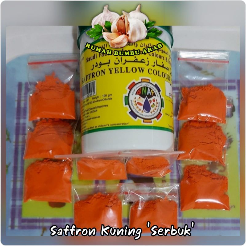 Saffron Bubuk 5 Gram (Kuning, Kuning Telur, Merah, Orange)