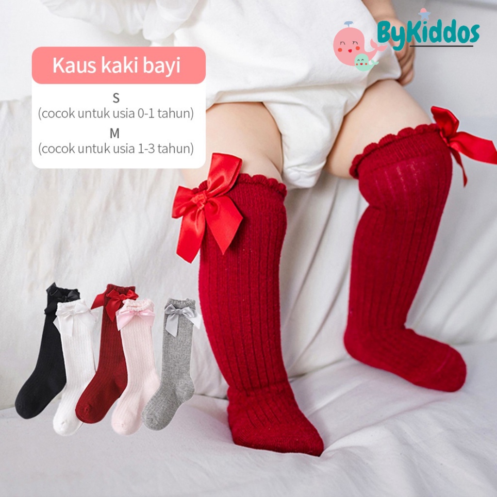 ByKiddos - Kaos Kaki Panjang Anak Bayi Cewek Anti Slip / Kaus Kaki Anak Bayi Perempuan / Baby Socks