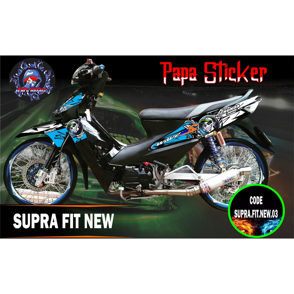 Jual Striping SUPRA FIT NEW FIT X FIT S Variasi Sticker Stiker Skotlet Motor List RACING 03 Indonesia Shopee Indonesia