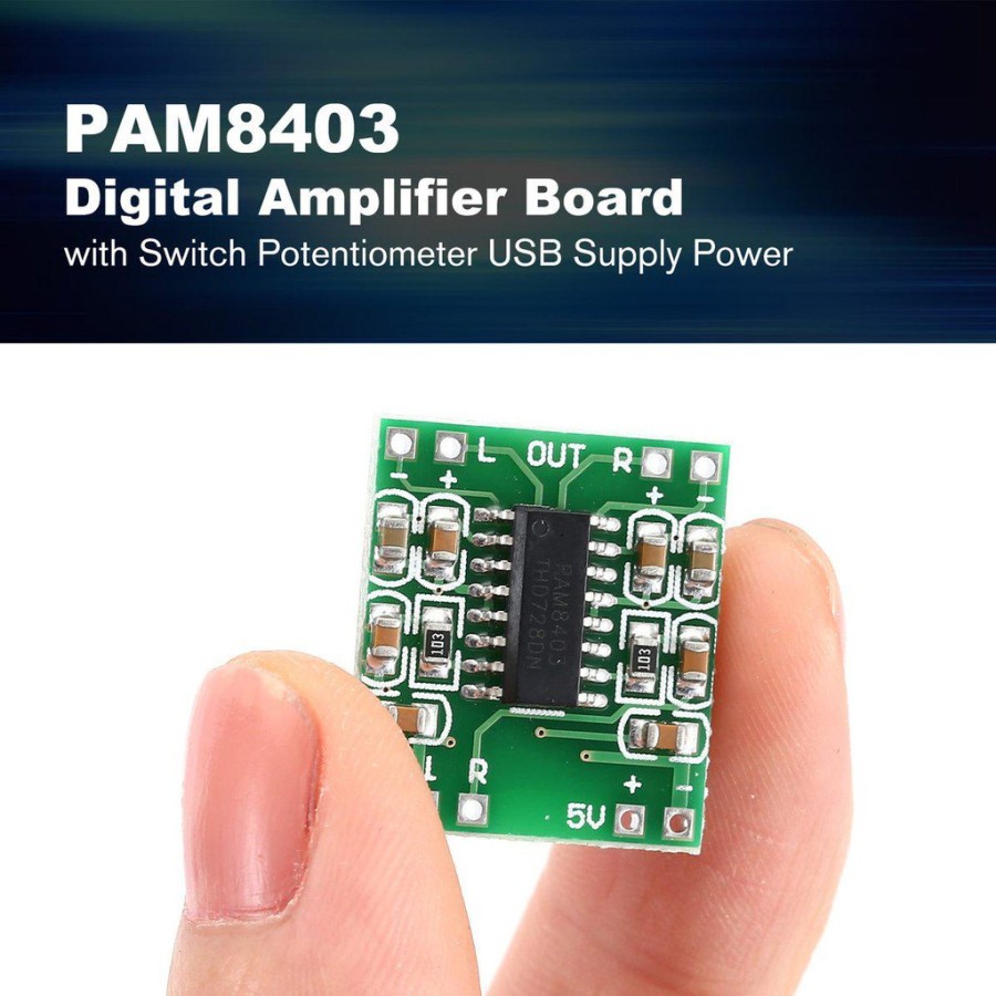 Kit - Potensio PAM8403 5V Stereo 2 Ch. 3W Mini Digital HiFi Amplifier Chip Modul 3 Watt PAM 8403 Modul Speaker Sound