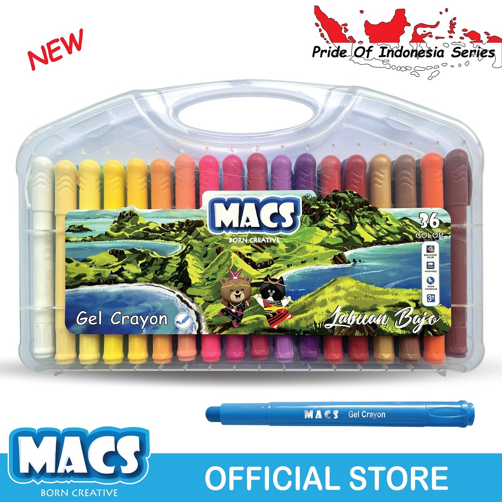 Jual MACS Gel Crayon 36 Warna Colors Shopee Indonesia