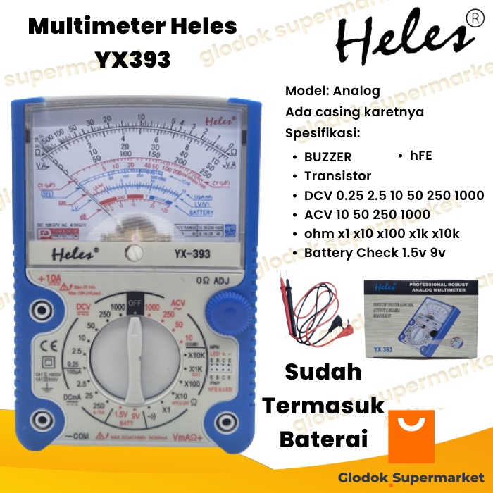 Multimeter Heles YX393 Multitester Analog YX-393 Tester Avometer