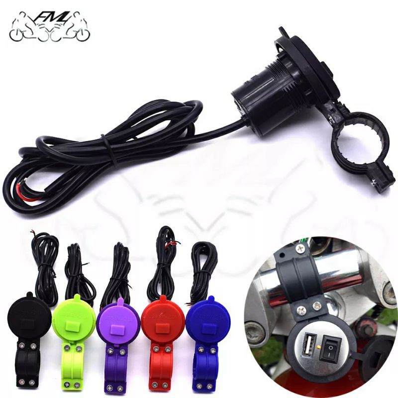 soket charger hp motor waterproof original impor abs spare parts kelistrikan motor