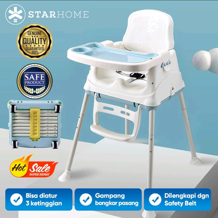  Kursi  Makan  Bayi Lipat Travel 3 in 1 Portable Baby Chair 