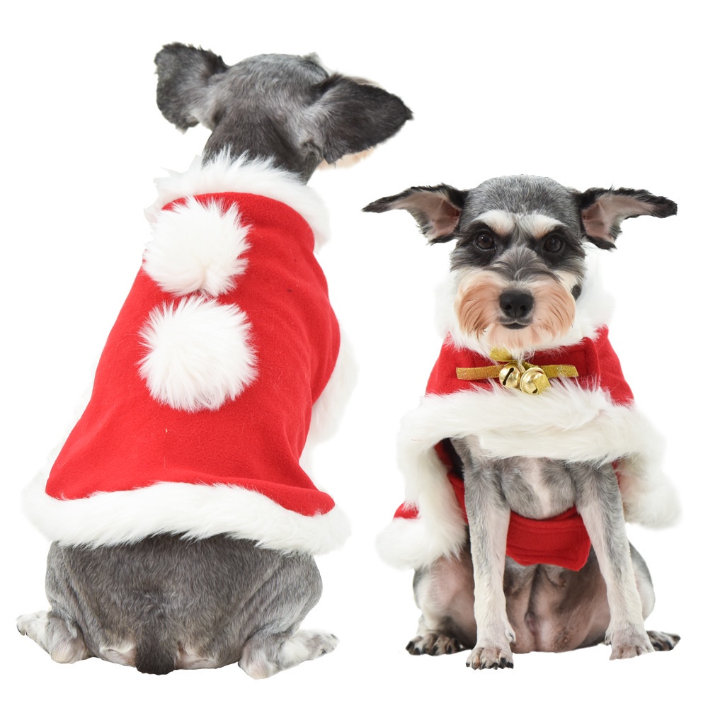 Christmas Cats and Dogs Santa Claus Pet Clothes New Year's Cloak Christmas Warm Clothes Kittens and Puppy Pet Clothes Scarf Cloak