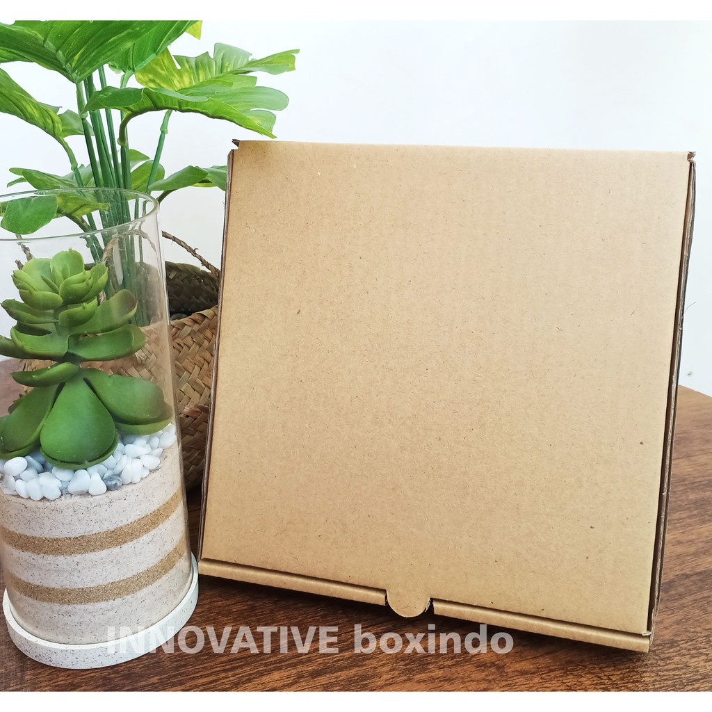 Kardus/Box 21x21x4 cm LD-Coklat Polos
