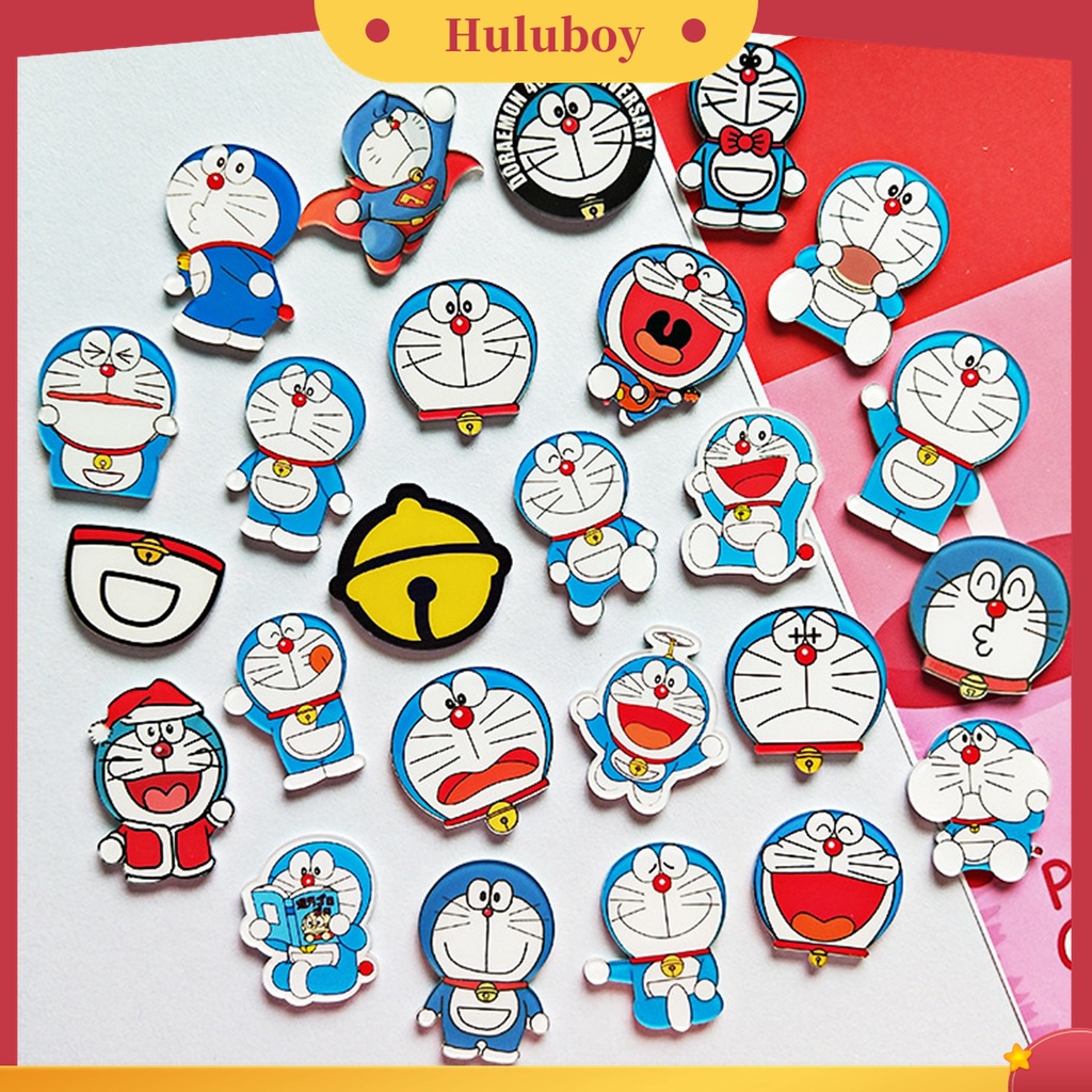 5 Pcs Bros Lencana Desain Karakter Kartun Anime Jepang Doraemon Bahan Plastik Untuk Pesta