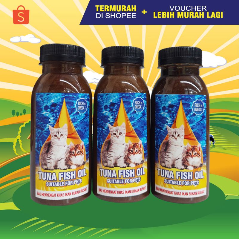 TUNA OIL 100 - Minyak Ikan Tuna untuk Kucing Minyak Ikan Cair Kucing Vitamin Kucing Omega 3 DHA Penambah Nafsu Makan Kucing