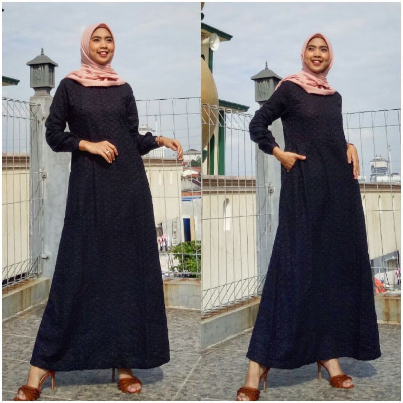 GAMIS HITAM BORDIR/ GAMIS HITAM KATUN JEPANG AULIABYHARIS