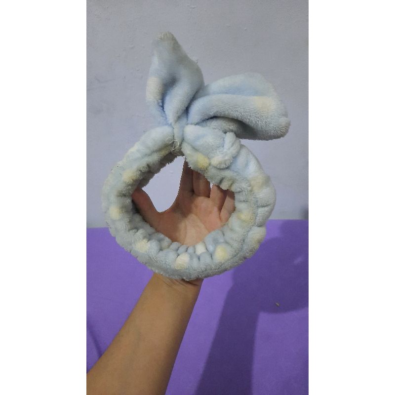 bandana pita masker| bandana lembut| headband bulu korea