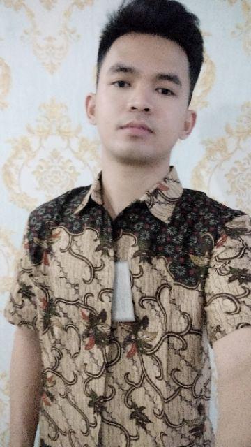 Nabila Batik Jumbo M / 10xl Kemeja Lengan Pendek Motif G Kuning Murah Batik Jumbo