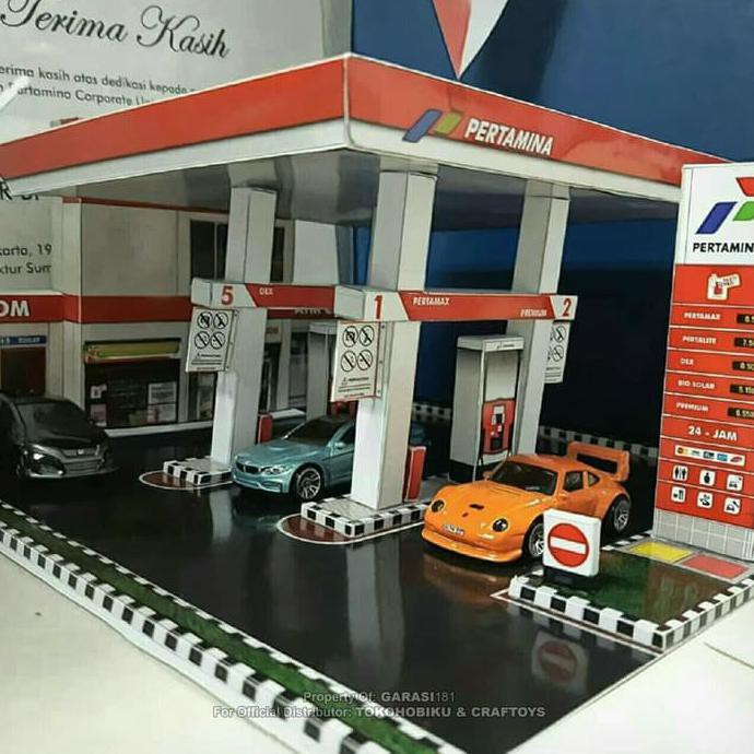 DIORAMA DIECAST SKALA 64 - MINIATUR SPBU PERTAMINA
