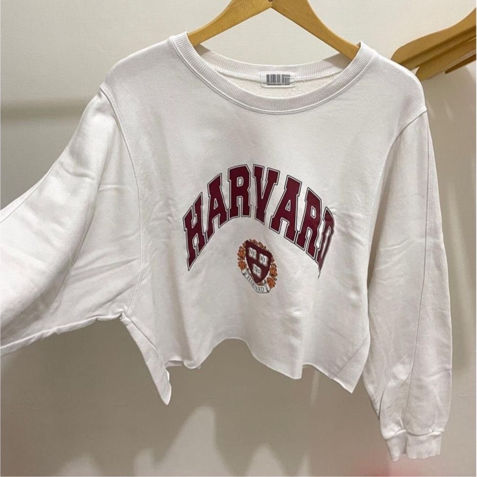 [COD] Sweater Oversize Wanita Harvard Sweater Oversize Crop