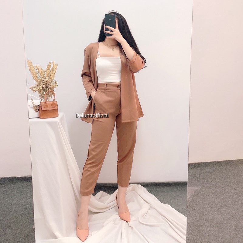 Aurora Set Blazer 2in1 Scuba Premium Tebal-Milo