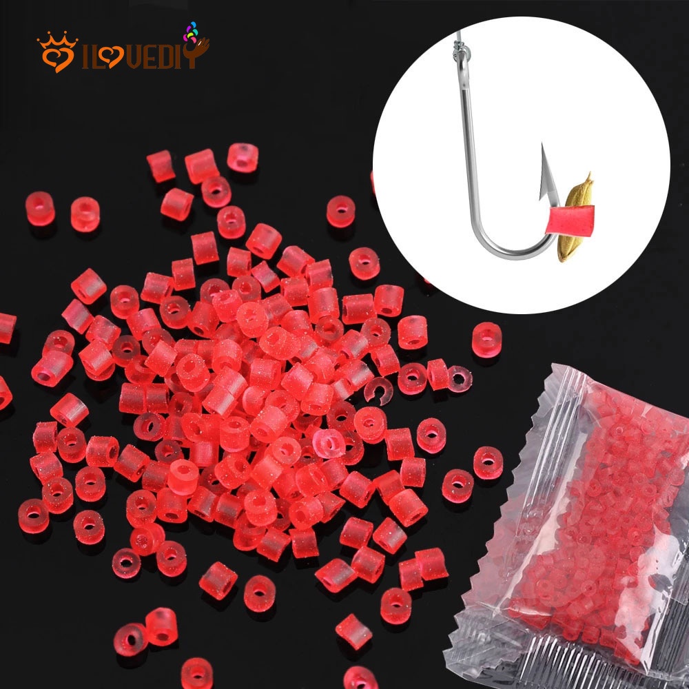 160pcs Karet Gelang Portabel Mini Elastis Warna Merah Untuk Memancing