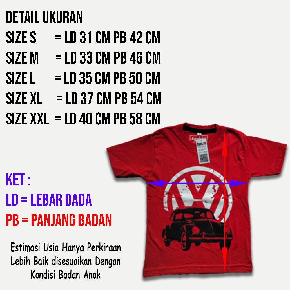 Kaos Anak Distro Agatchi - Mobil VW / Volks Wagen / Retro / Klasik