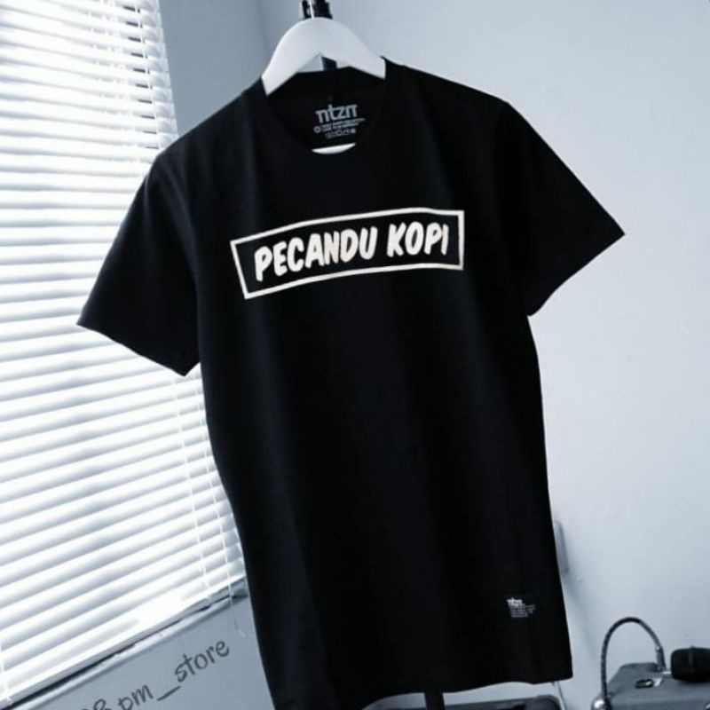 kaos pria kaos pecandu kopi / kaos pecandu kopi hitam