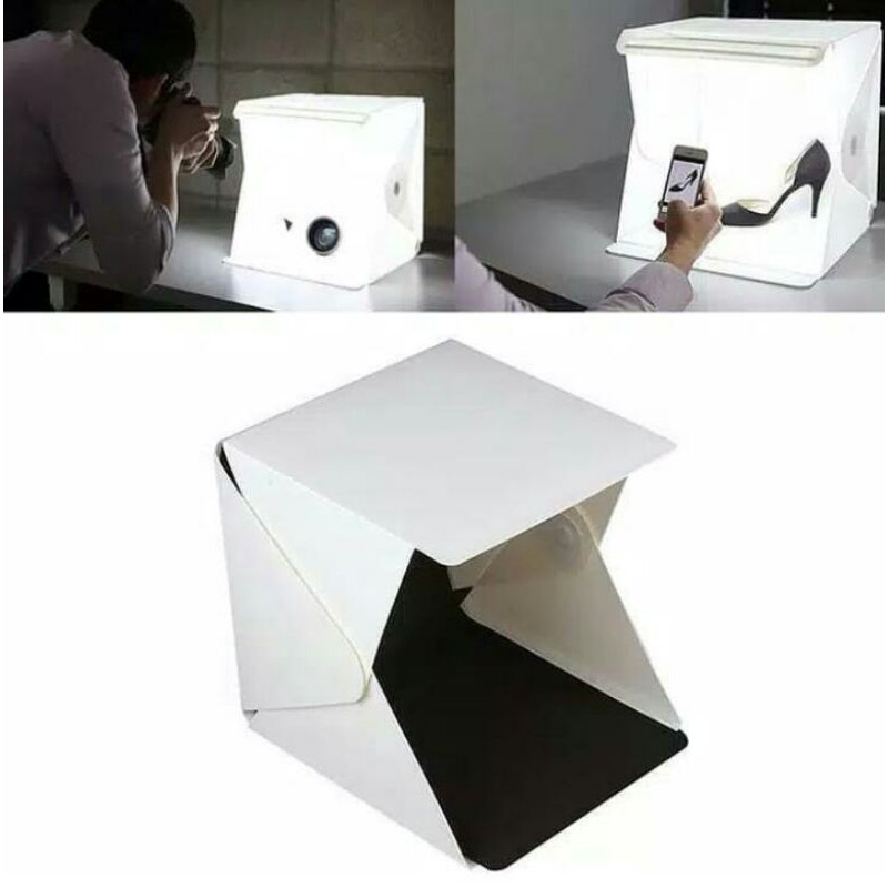 MINI STUDIO PHOTO PRODUCT PORTABLE WITH LED / KOTAK FOTO STUDIO MINI