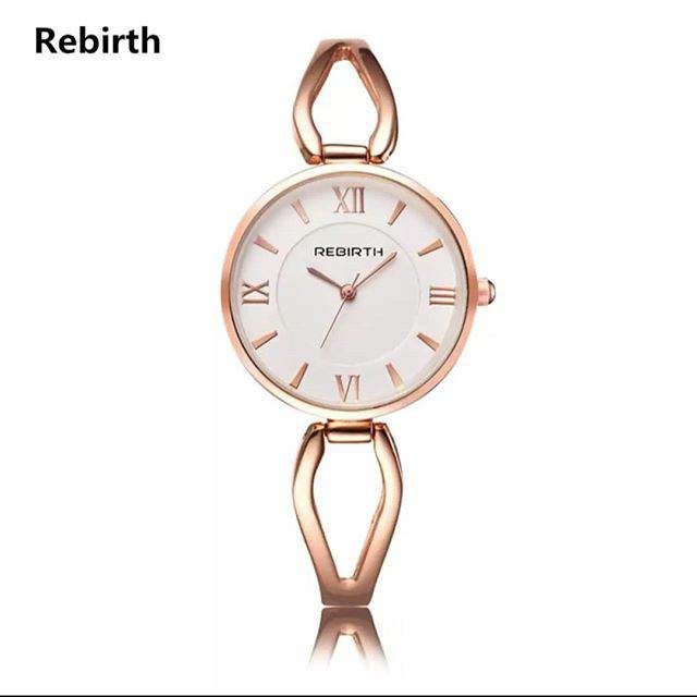 Grosiran Jam Tangan Wanita Rebirth 11029FK Analog Strap Stainless Steel Free Box Original dan Baterai (COD)