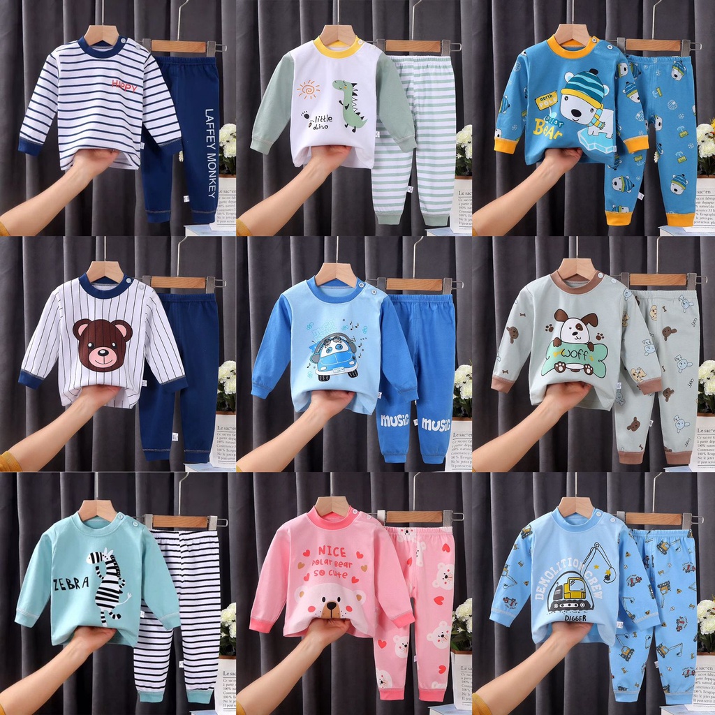 PIYAMA KAOS IMPORT BAJU TIDUR ANAK LENGAN PANJANG BAHAN PREMIUM PART 2