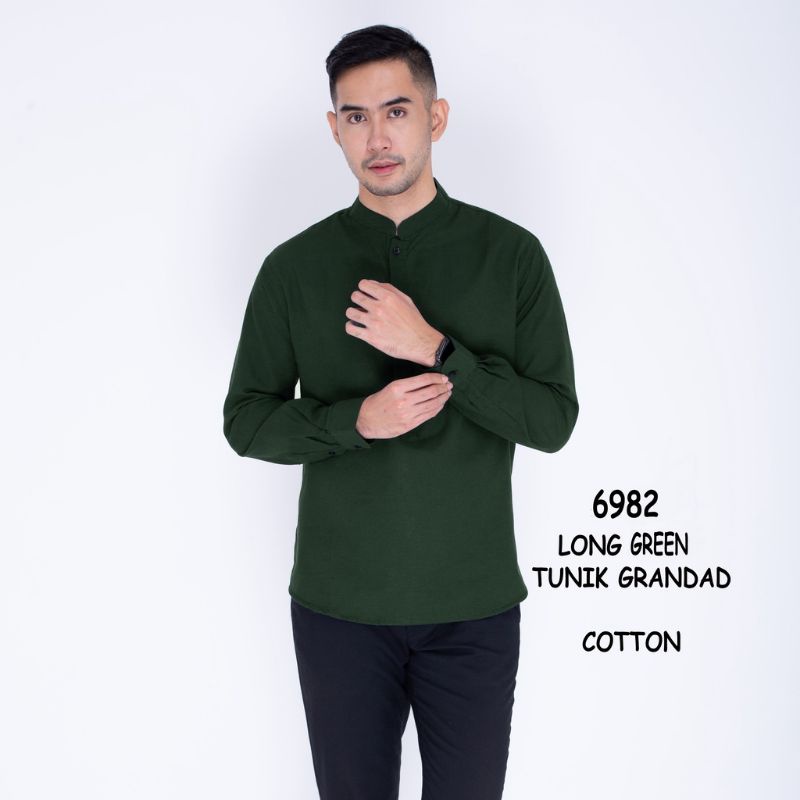 Baju Hem Kemeja Koko Kemko Cowok Pria Lengan Panjang Slimfit Polos