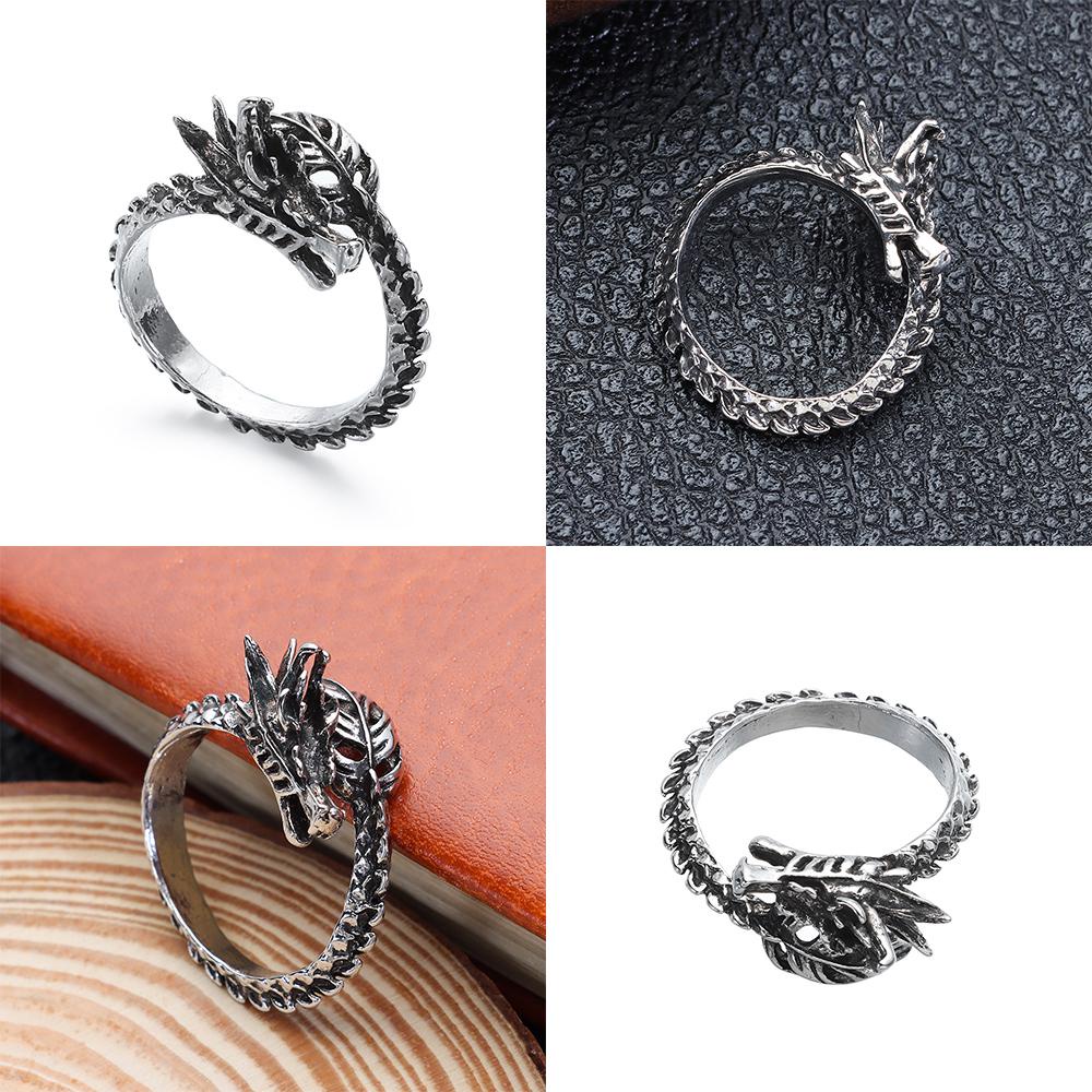 Cincin Naga Nanas Perhiasan Berlebihan Biker Rock Pasangan Gothic Unisex Vintage