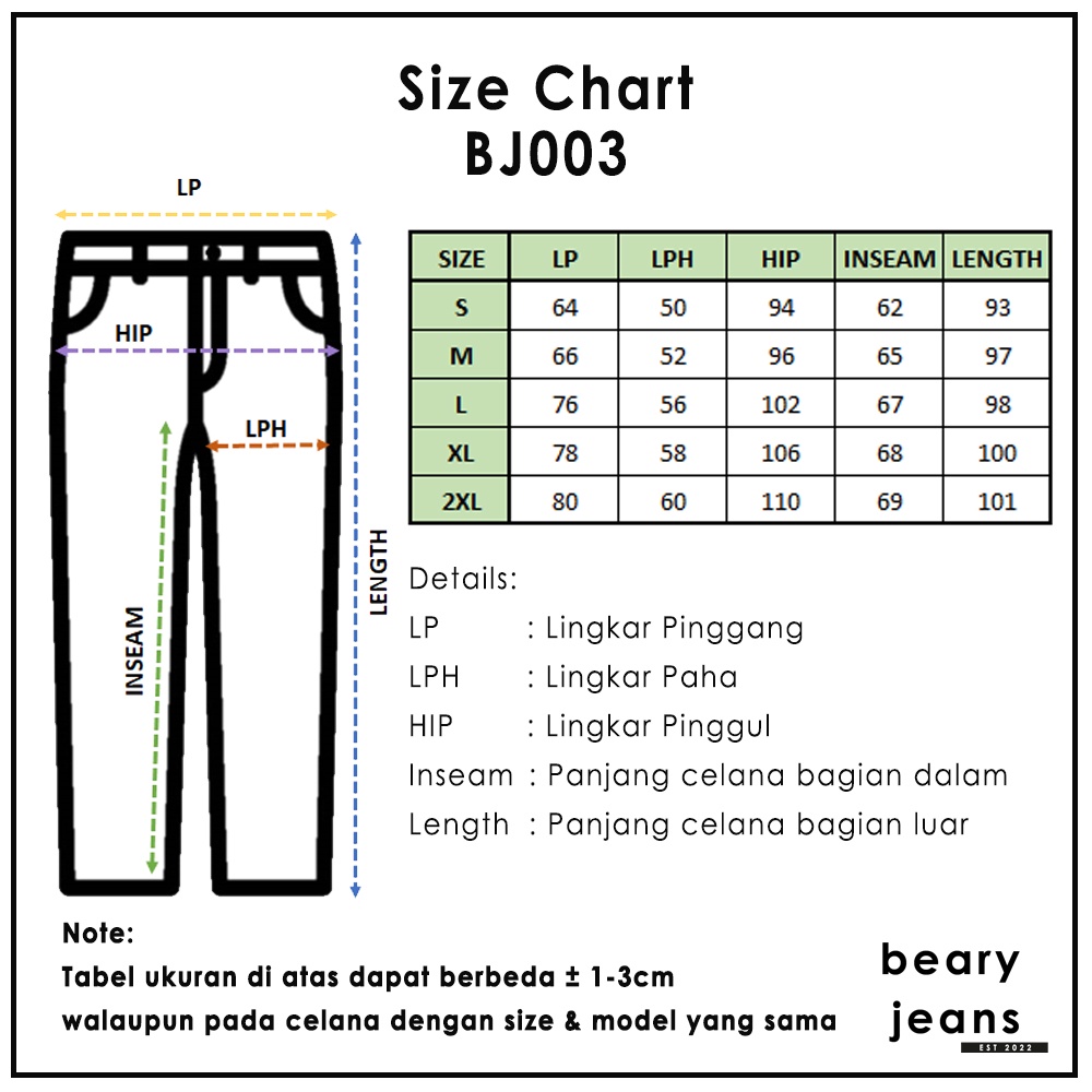 BEARYJEANS Celana Jeans Wanita Adjustable Denim Wear High Waist Kulot Jeans Boyfriend Jeans - BJ003