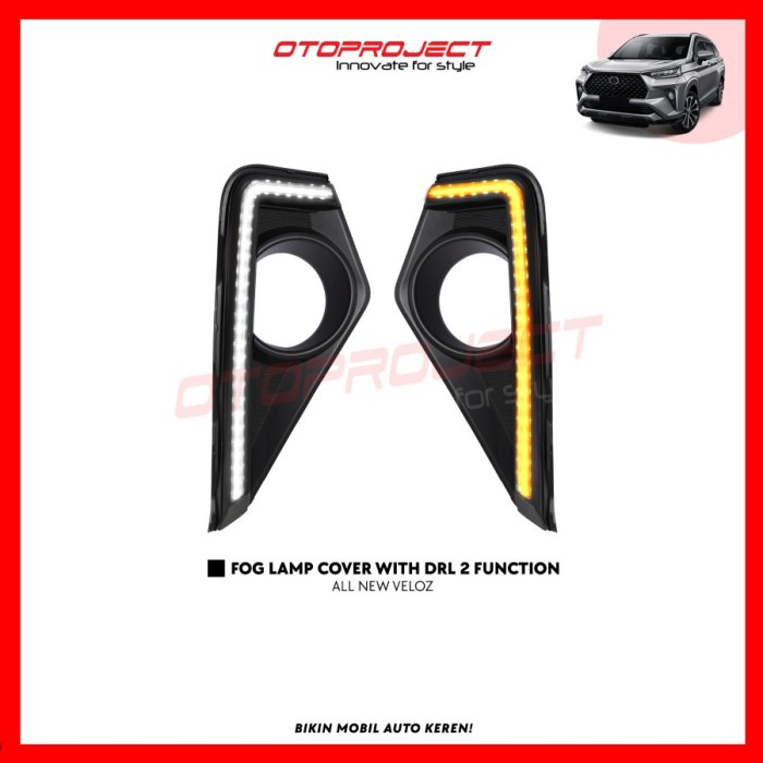 Cover Lampu Mobil All New Veloz 2021 Ring Foglamp Depan DRL 2 Fungsion